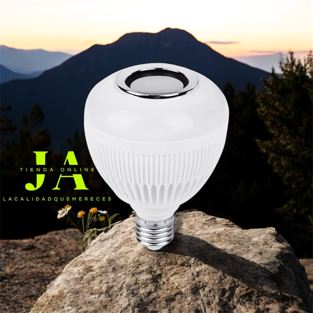 BOMBILLO DE LUZ LED EN MULTIPLES COLORES Y BOCINA BLUETOOTH INTEGRADA