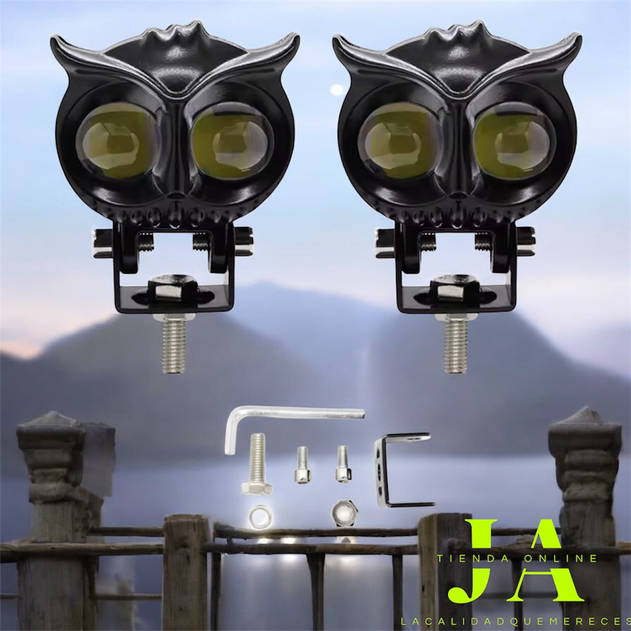 LUZ LED ANTI NEBLINA PARA MOTO BICOLOR ESTILO BÚHO