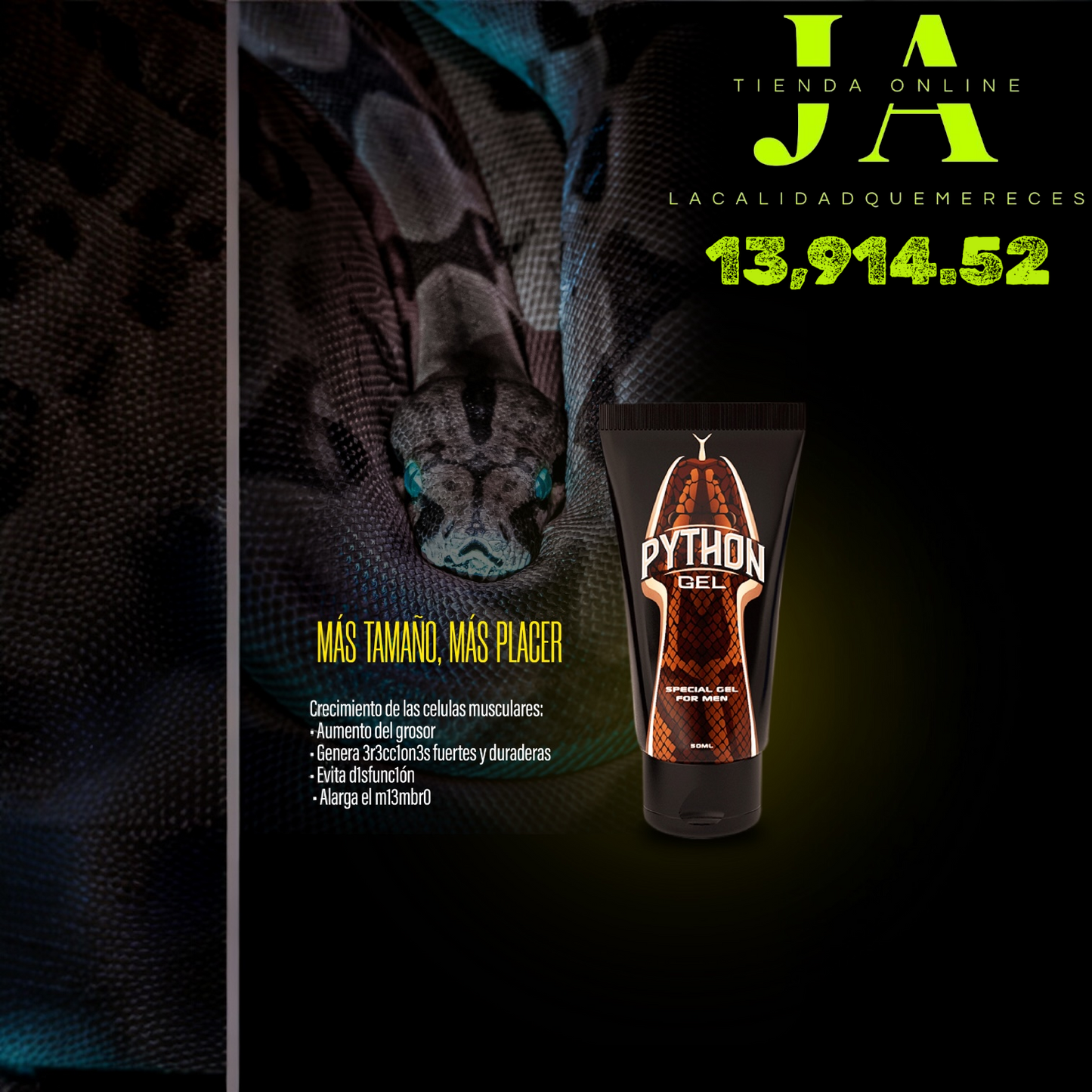 PYTHON GEL NATURAL MASCULINO