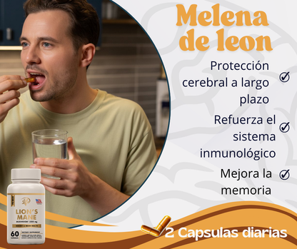 MELENA DE LEÓN (MEJORA LA FUNCIÓN COGNITIVA, FAVORECE LA MEMORIA Y LA CONCENTRACIÓN)