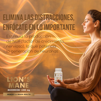 MELENA DE LEÓN (MEJORA LA FUNCIÓN COGNITIVA, FAVORECE LA MEMORIA Y LA CONCENTRACIÓN)